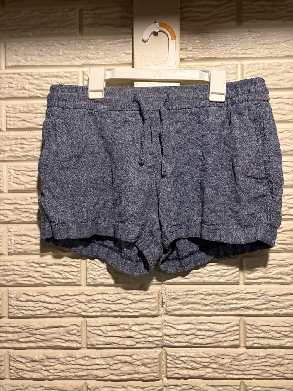 Old Navy Heathered Blue Drawstring Athletic Shorts